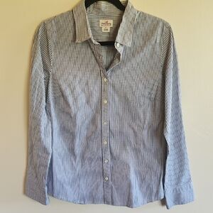 Haberdashery refined J.CREW Stretch Navy White Checked Button Down Shirt, Size M